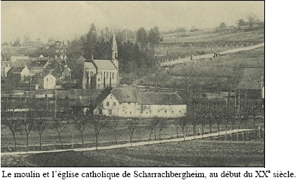 moulin et eglise de Scharrachberg